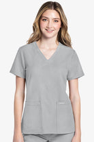 Cherokees Original Ultra Womens V-Neck Top Ladies Scrub Top Cherokee Ultra Grey XXS