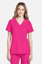 Cherokees Original Ultra Womens V-Neck Top Ladies Scrub Top Cherokee Ultra Electric Pink XXS