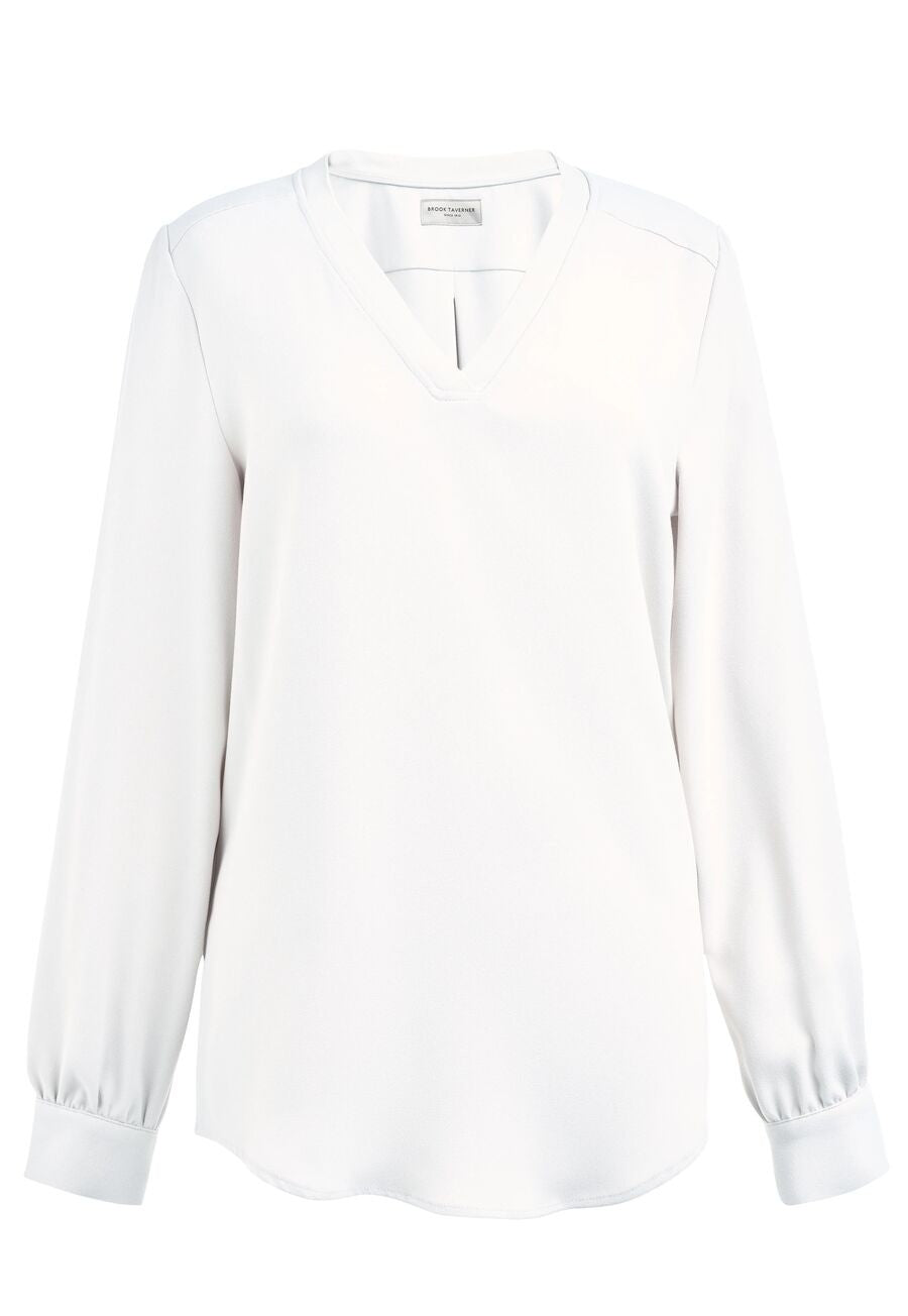 2418: Como V-Neck Blouse Blouses Brook Taverner White 6