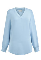 2418: Como V-Neck Blouse Blouses Brook Taverner Sky Blue 6