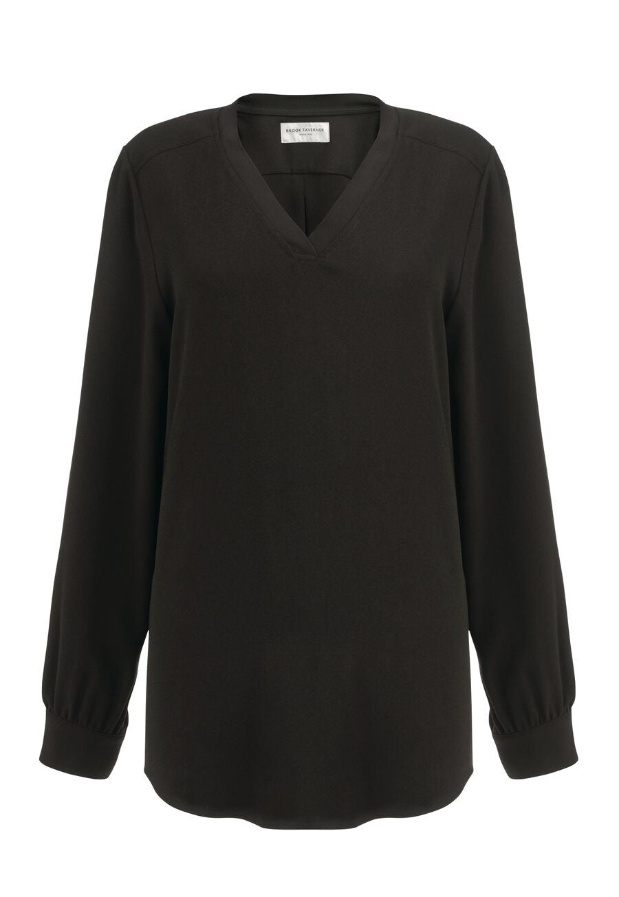2418: Como V-Neck Blouse Blouses Brook Taverner Black 6