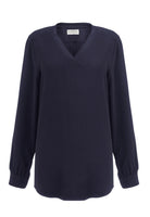 2418: Como V-Neck Blouse Blouses Brook Taverner Navy 6