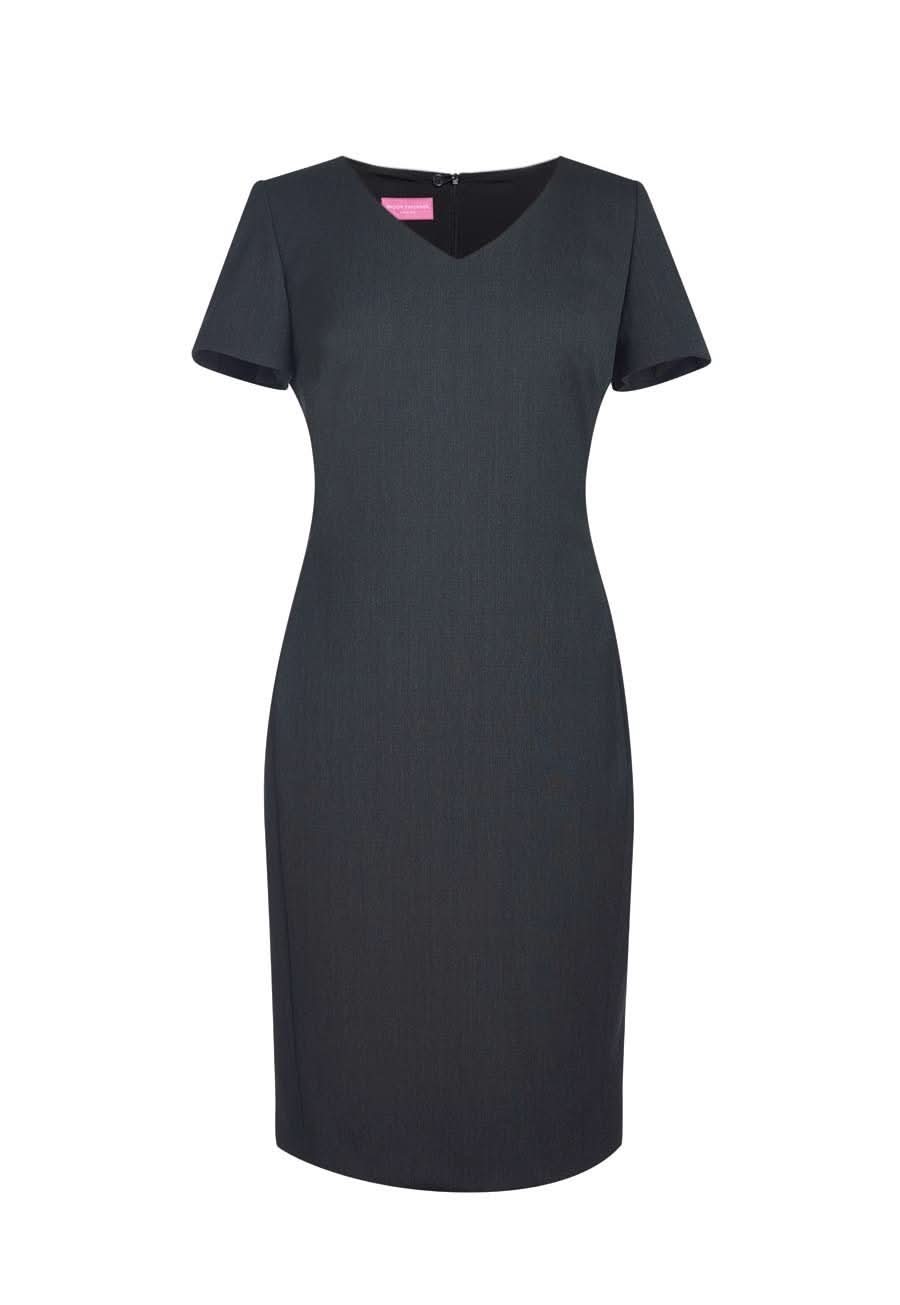 Corinthia Women's V-Neck Dress Dresses Brook Taverner Charcoal 6 Regular