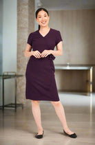 Elena Ladies Tie Wrap Beauty Dress Beauty Dresses La Beeby Plum 6