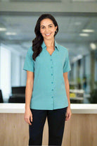 Emma Ladies Short Sleeve Blouse Blouses Vortex Designs Jade 6