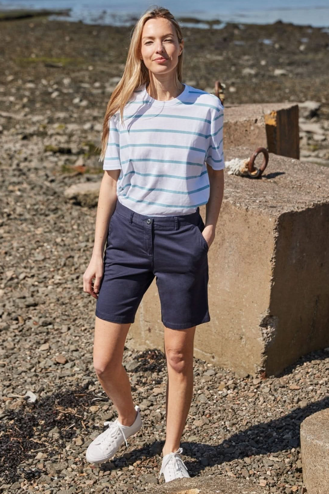 FR606: Ladies Stretch Chino Shorts Womens Chinos Front Row & Co