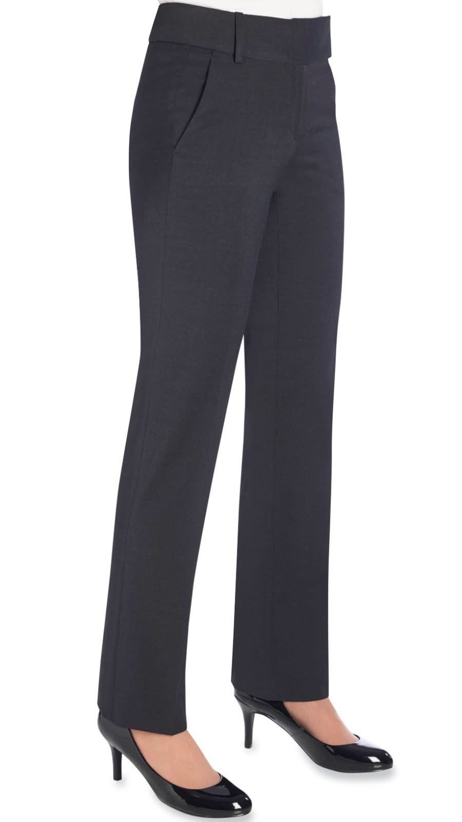 Genoa Women's Tailored Leg Suit Trouser Ladies Suit Trouser Brook Taverner Charcoal 4 Short (27")