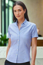 HB518: Modern Ladies Short Sleeve Oxford Shirt Womens Short Sleeve Shirts Henbury