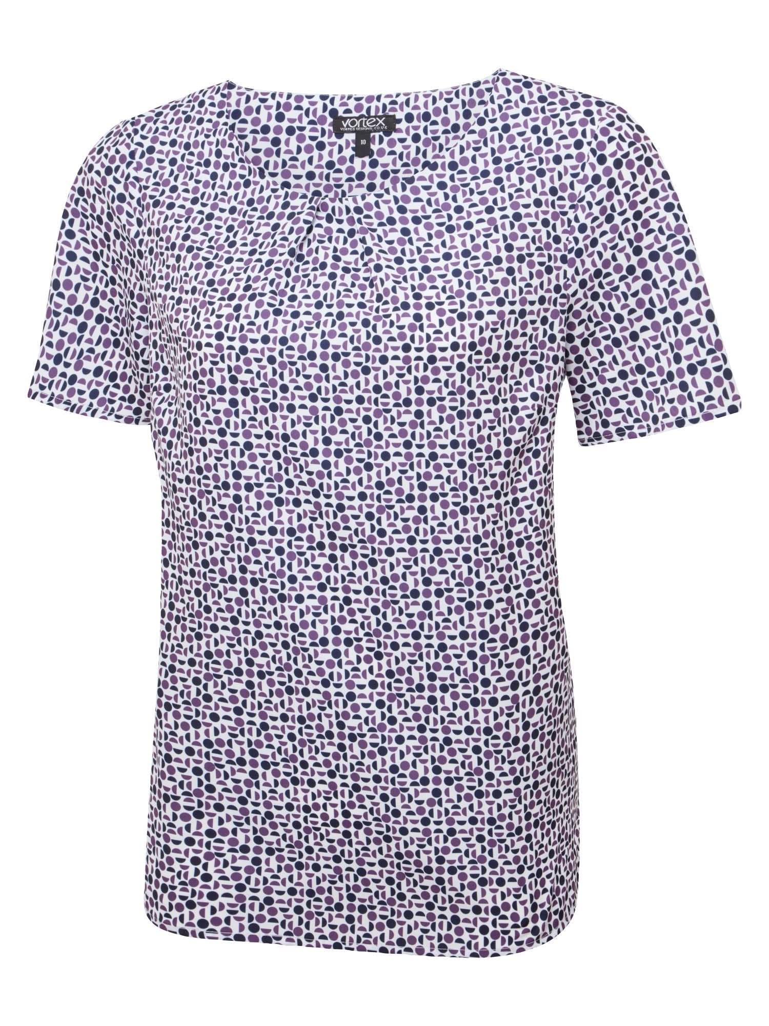 Isla Geo Print Ladies Blouse Blouses Vortex Designs Berry 6