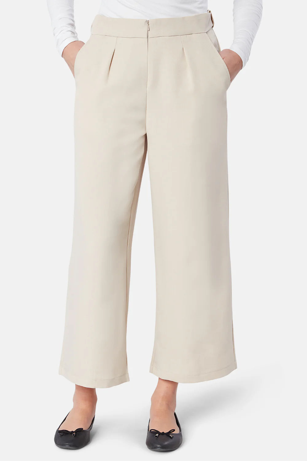 Ivy Ladies Culotte Beauty Trouser Salon & Spa Trousers La Beeby Natural 4