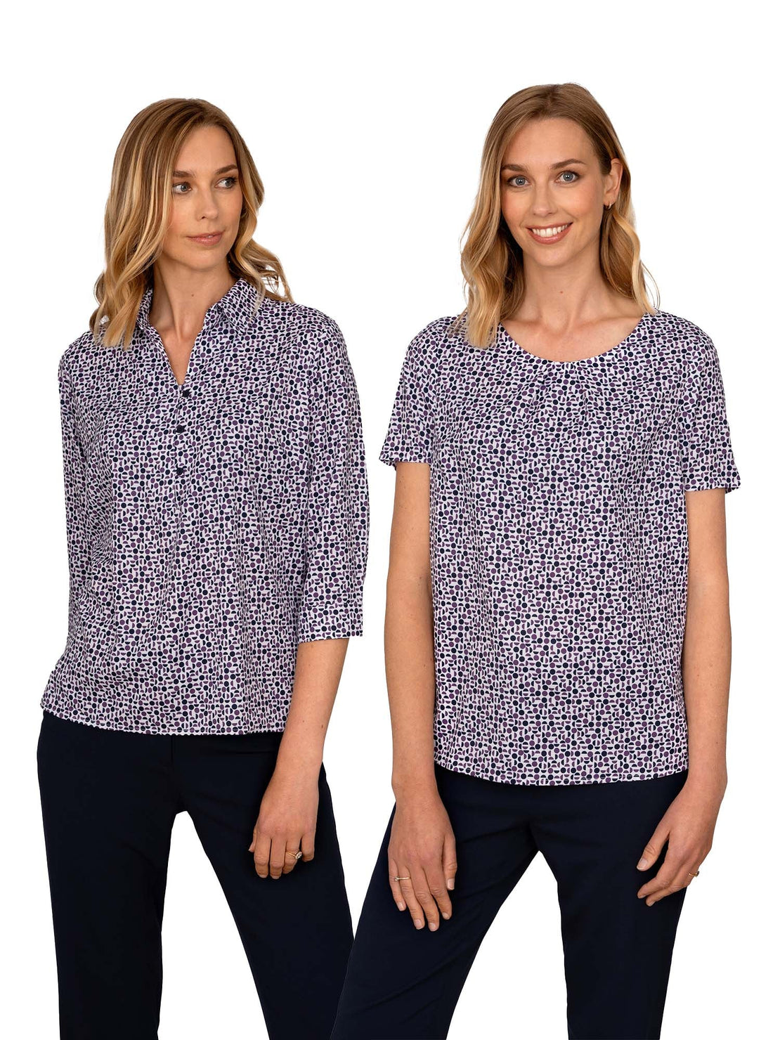Izzy Ladies Geo Print 3/4 Sleeve Blouse by Vortex Designs – The Staff ...