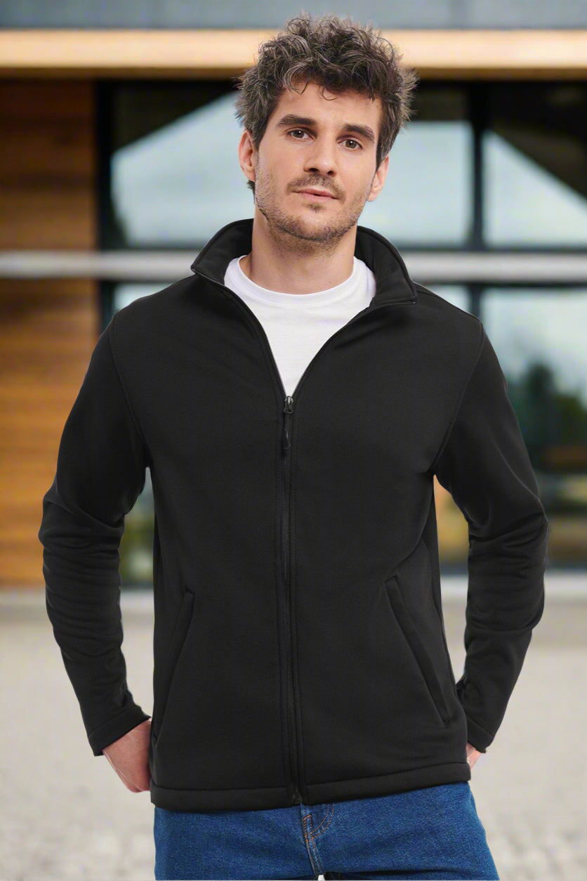J040M: Smart Mens Softshell Jacket Mens Softshell Jackets Russell Black XS