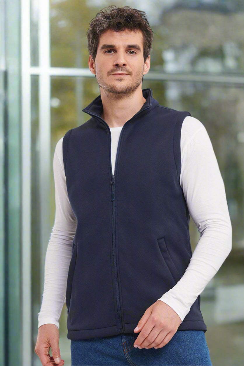J041M: Smart Mens Softshell Gilet Mens Bodywarmers Russell French Navy XS