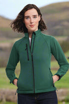 J140F: Premium Ladies Softshell Jacket Womens Softshell Jackets Russell Bottle Green XS