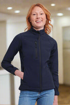 J140F: Premium Ladies Softshell Jacket Womens Softshell Jackets Russell French Navy XS