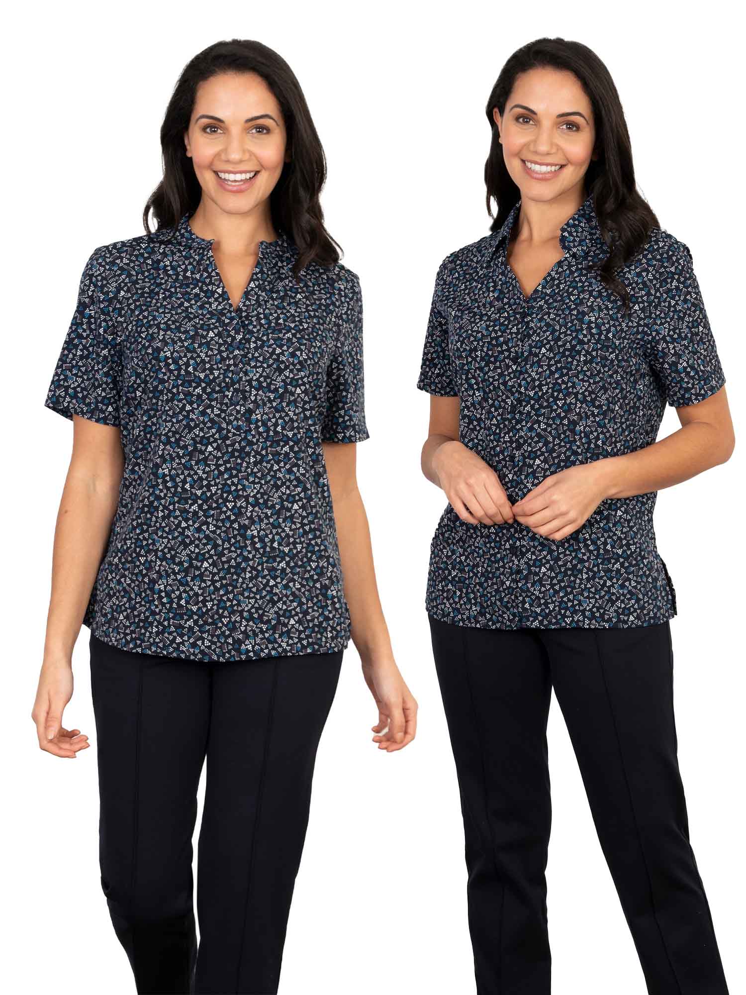 Jenni Triangle Print Ladies Blouse Blouses Vortex Designs