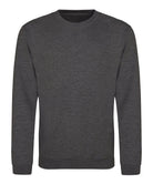 JH030: Crew Neck Sweatshirt Mens Sweatshirts AWDis Just Hoods Charcoal XS