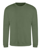 JH030: Crew Neck Sweatshirt Mens Sweatshirts AWDis Just Hoods Earthy Green XS