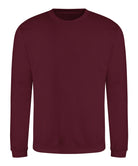 JH030: Crew Neck Sweatshirt Mens Sweatshirts AWDis Just Hoods Burgundy XS
