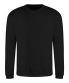 JH030: Crew Neck Sweatshirt Mens Sweatshirts AWDis Just Hoods Deep Black XS