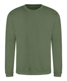 JH030: Crew Neck Sweatshirt Mens Sweatshirts AWDis Just Hoods Earthy Green XS