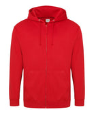 JH050: Mens Zip Hoodie Mens Hoodies AWDis Just Hoods Fire Red S