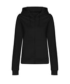 JH50F: Womens Zip Hoodie Womens Hoodies AWDis Just Hoods Deep Black XS