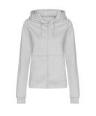 JH50F: Womens Zip Hoodie Womens Hoodies AWDis Just Hoods Heather Grey XS