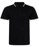 JP003: Mens Stretch Tipped Polo Mens Polos AWDis Just Polos Black/White S