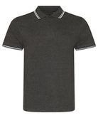 JP003: Mens Stretch Tipped Polo Mens Polos AWDis Just Polos Charcoal/White S