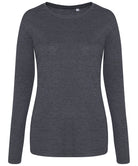 JT02F: Womens L/S Triblend Tee Womens T-Shirts AWDis Just T's Heather Charcoal XS