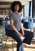 Katy Short Sleeve Women's Breton Top Hospitality T-Shirts Brook Taverner Navy/White XS