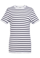 Katy Short Sleeve Women's Breton Top Hospitality T-Shirts Brook Taverner White/Navy XS