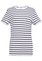 2429: Katy Short Sleeve Women's Breton Top Hospitality T-Shirts Brook Taverner White/Navy XS