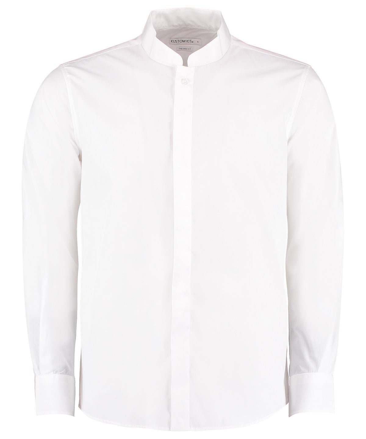 KK161: Mens Mandarin Collar Shirt Mens Long Sleeve Shirts Kustom Kit