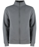 KK334: Regular Fit Zipped Sweatshirt Mens Sweatshirts Kustom Kit Dark Grey Marl XS