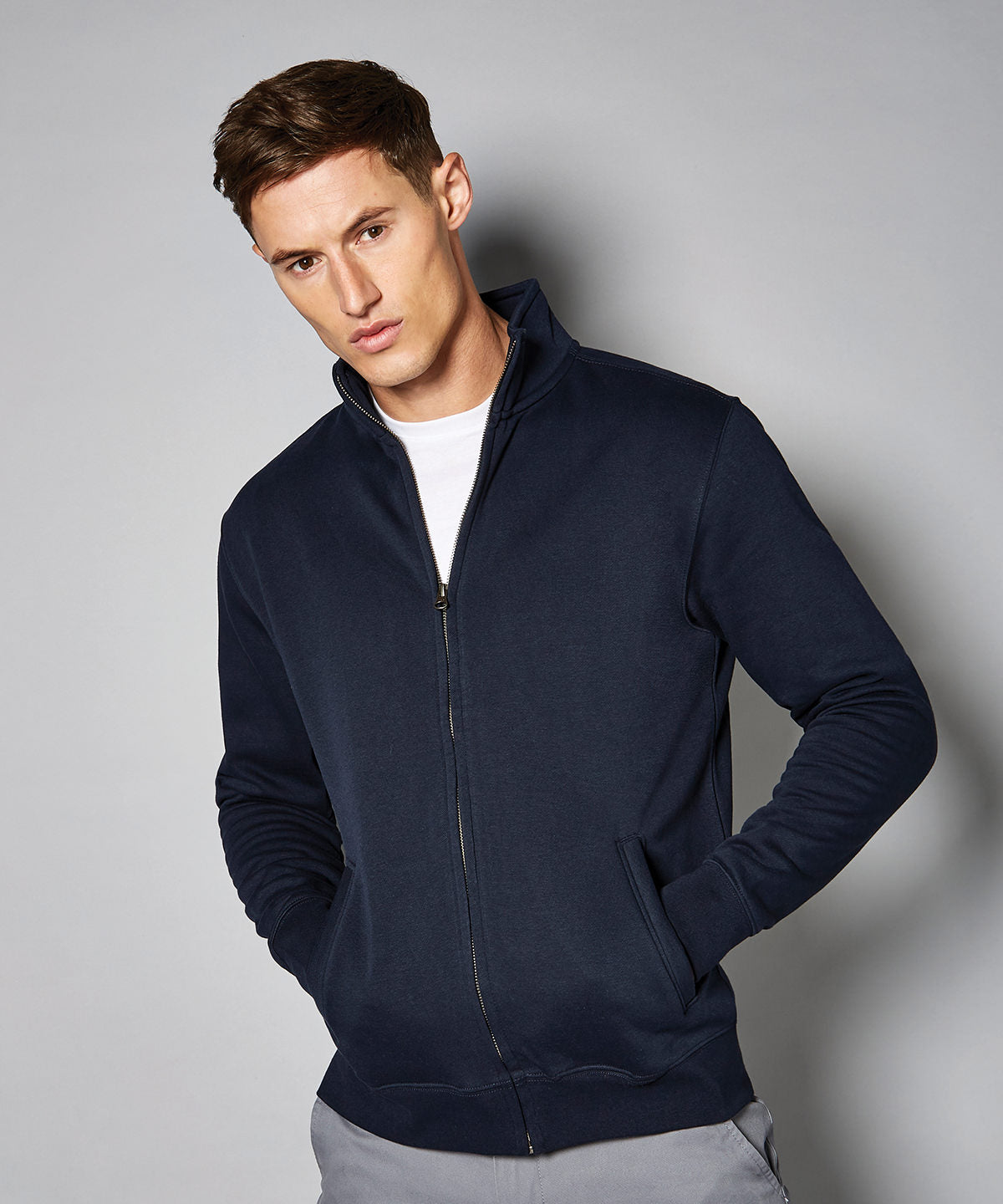 KK334: Regular Fit Zipped Sweatshirt Mens Sweatshirts Kustom Kit