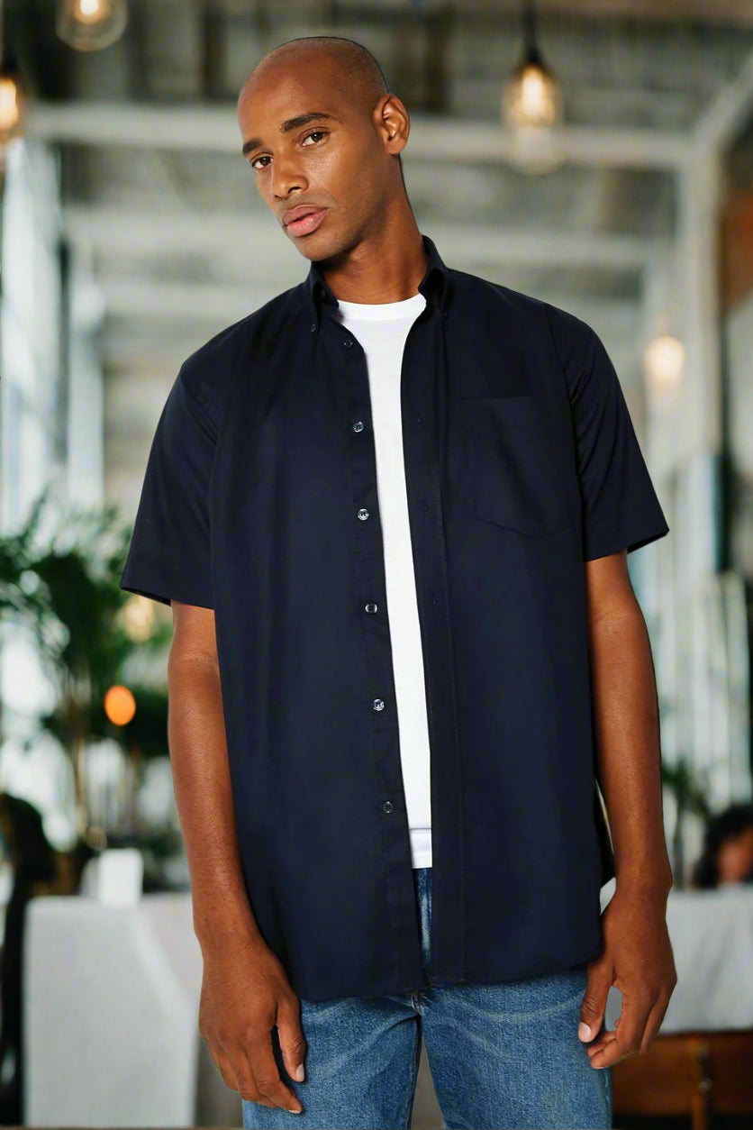 KK350: Mens Oxford Shirt Mens Short Sleeve Shirts Kustom Kit