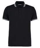 KK409: Classic Fit Tipped Collar Polo Mens Polos Kustom Kit Black/White S