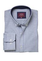 Lawrence Mens Oxford Shirt Mens Long Sleeve Shirts Brook Taverner Navy Stripe 14"