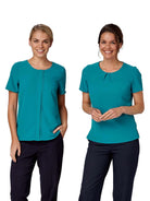 Libby Pleat Neck Blouse Blouses Vortex Designs