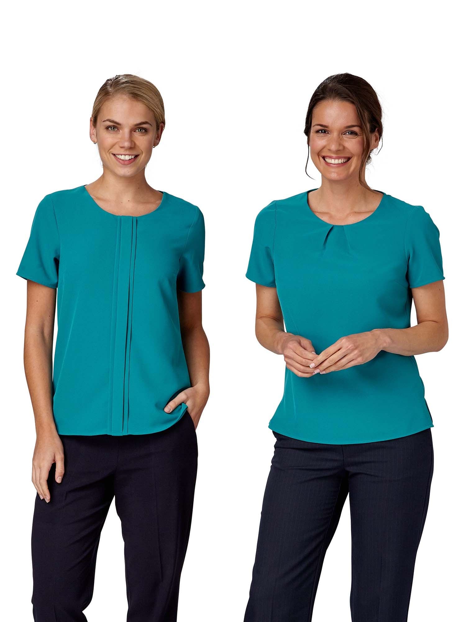 Libby Pleat Neck Blouse Blouses Vortex Designs