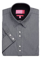 Liguria Ladies Short Sleeve Shirt Womens Short Sleeve Shirts Brook Taverner Black/White Stripe 6