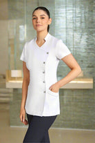 Lili Ladies Mandarin Collar Beauty Tunic Beauty Tunics Diamond Designs White 6