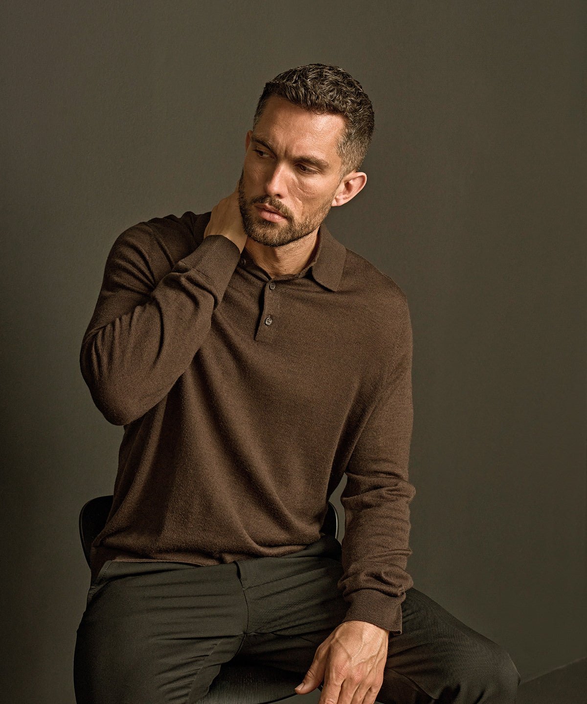 Long Sleeve Polo Knit Mens Polos Tee Jays