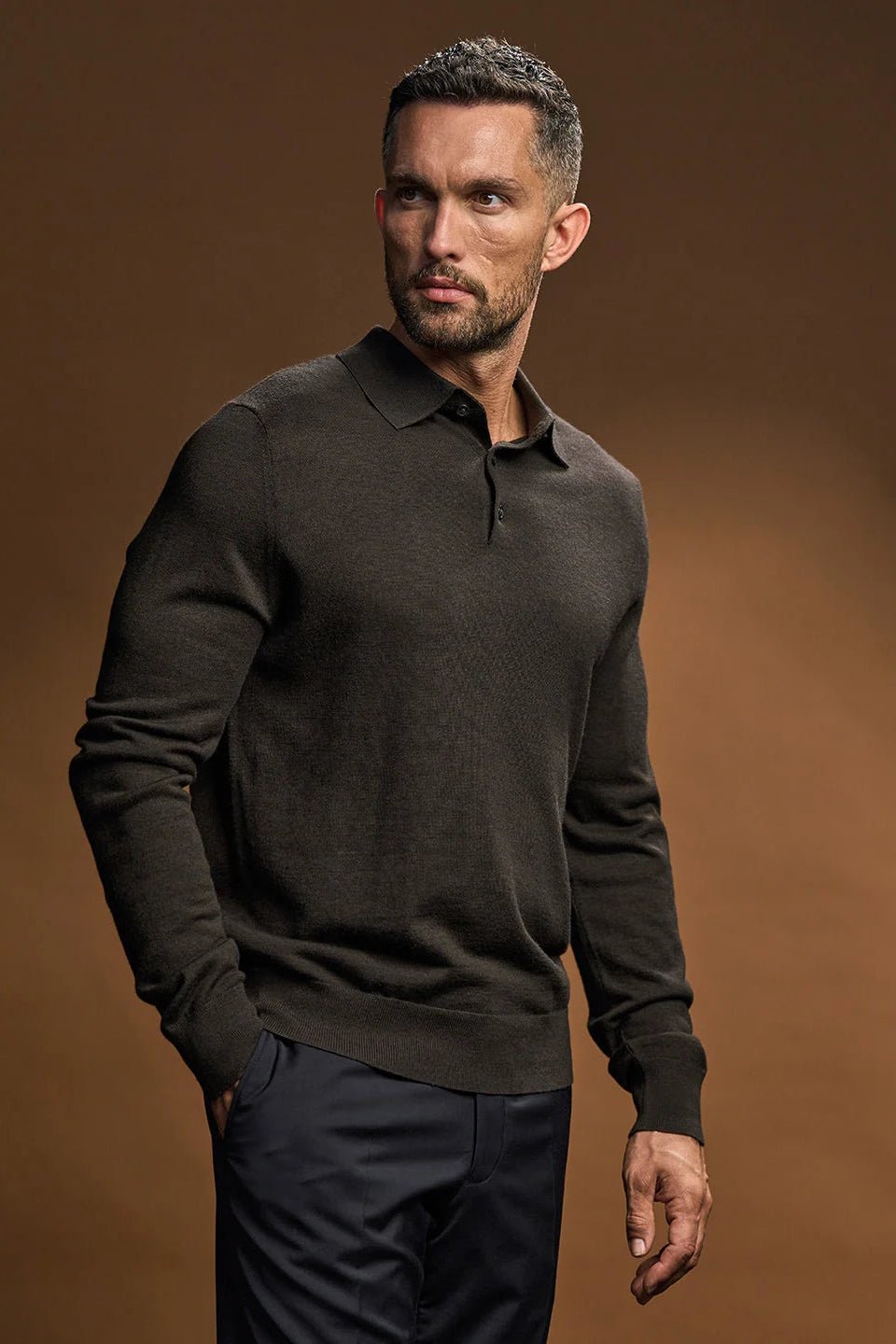 Long Sleeve Polo Knit Mens Polos Tee Jays
