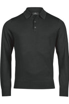 Long Sleeve Polo Knit Mens Polos Tee Jays Black S