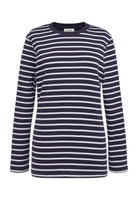 Lucy Long Sleeve Women's Breton Top Hospitality T-Shirts Brook Taverner Navy/White XS