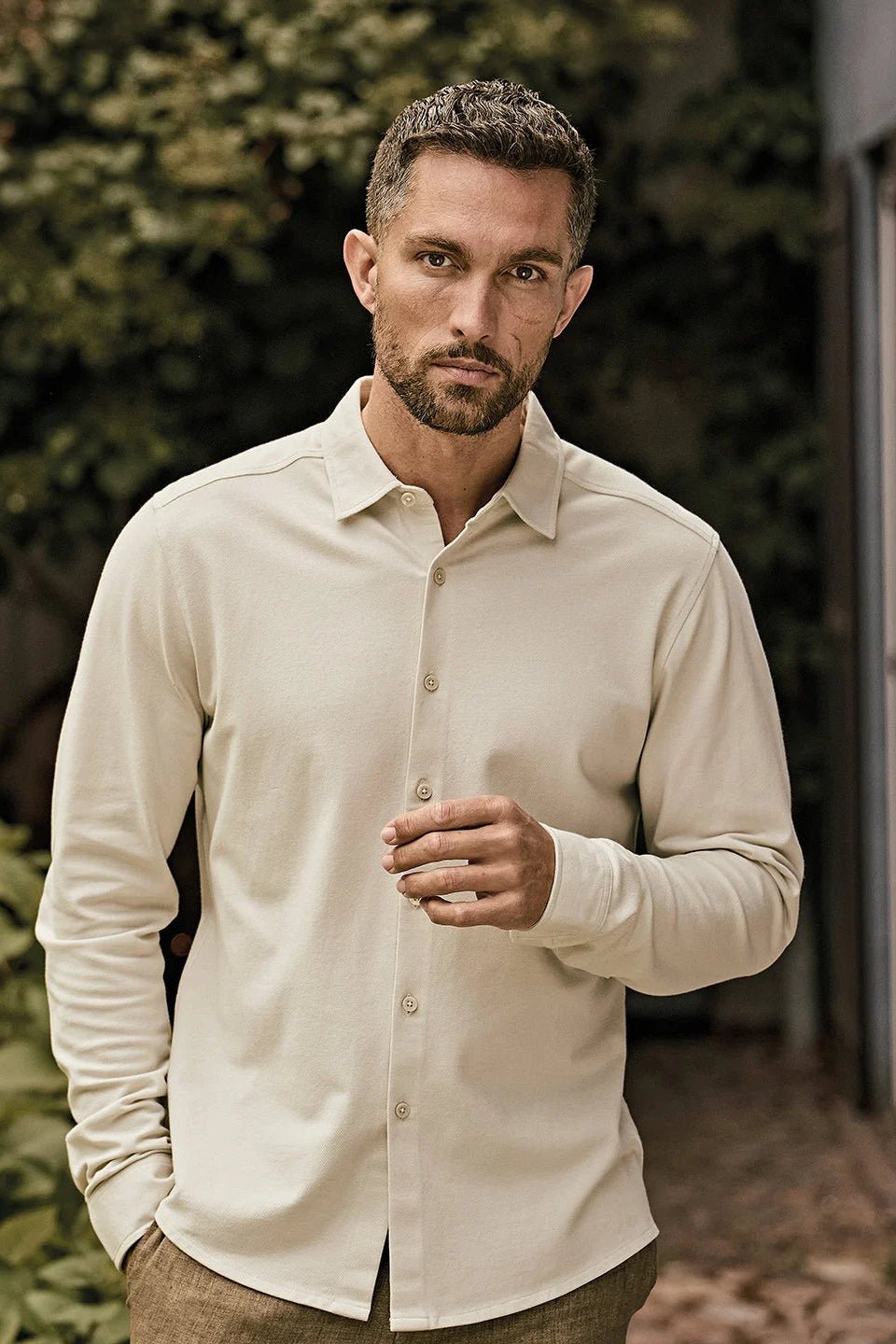 Luxury Stretch Shirt Mens Long Sleeve Shirts Tee Jays