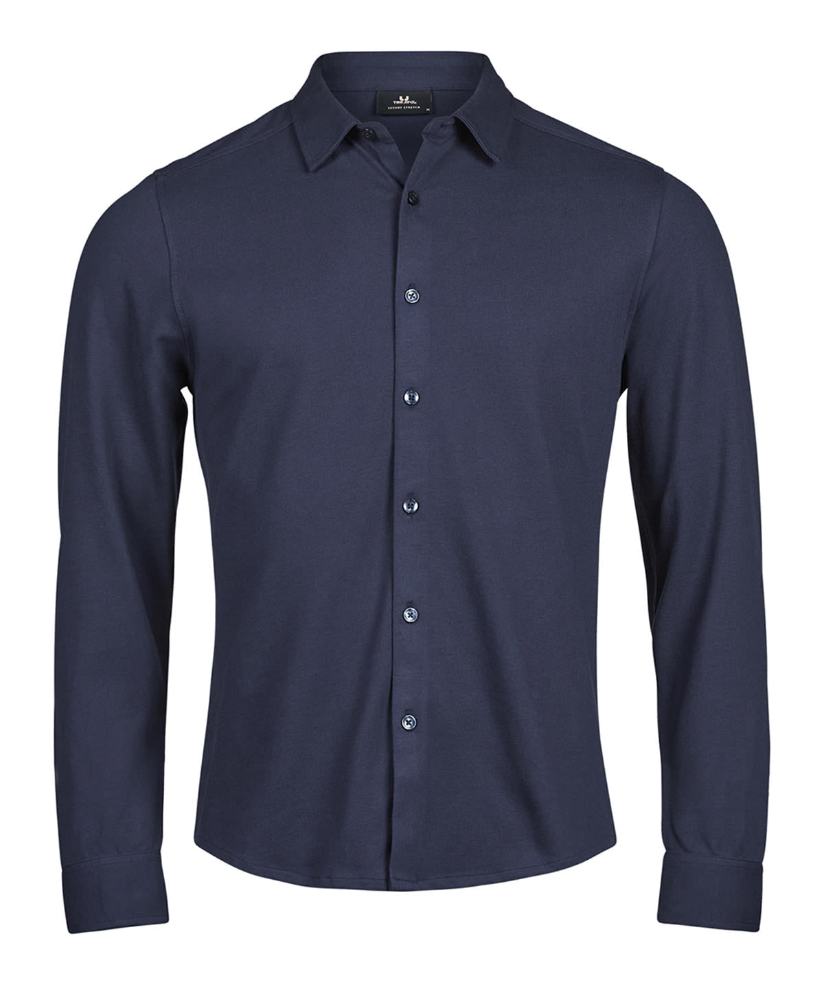 Luxury Stretch Shirt Mens Long Sleeve Shirts Tee Jays Navy S